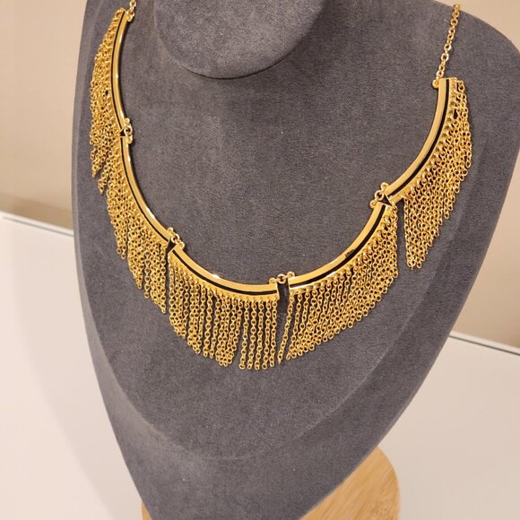 Excellent!! REBECCA MINKOFF| Gold-Toned|Feather-Light|Petite Fringe| Necklace - Picture 4 of 5